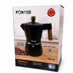 موکاپات ۶ کاپ دسته چوبی Pontus با سوپاپ ایتالیایی اصل - تصویر 3