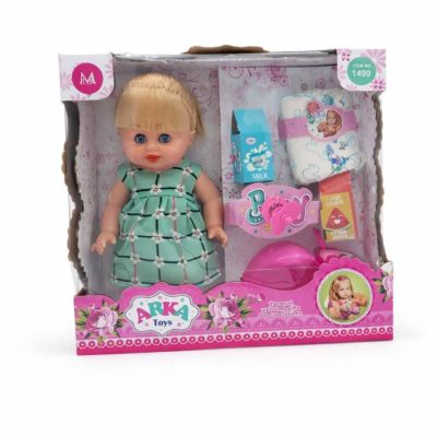 عروسک بی بی برن baby born موزیکال دختر مو چتری با وسایل