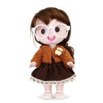 خرید عروسک موزیکال دختر عینکی ۲۵ سانتی پینترستی کلاه‌دار - تصویر 4